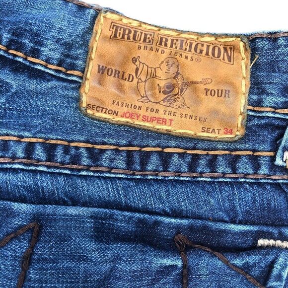 Vintage True Religion Jeans Size 32 JOEY SUPER T Blue - Picture 8 of 9